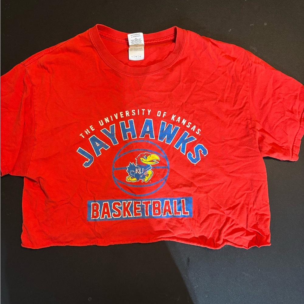 University of Kansas Jayhawks Red Crop Top
